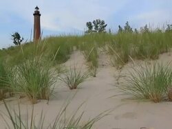 Little Sable Point Lighthouse Stock Footage