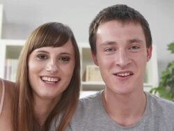 HD: Young Couple Having Fun During Video Chat Stock Footage