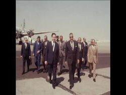 SYND 20/06/1970 BEFORE LEAVING FOR TRIPOLI NASSER MEETS WITH SYRIA'S LEADER AND KING HUSSEIN OF JORDON News Clip