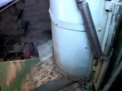 MS TD Cutting machine making sticks for matchsticks in the Korea Match Company factory / Andong, Gyeongsangbuk do, South Korea  Stock Footage