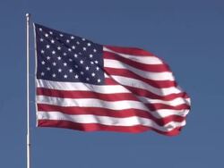 large american flag in wind Stock Footage
