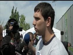 Presumptive top NFL draft pick Andrew Luck led a group of NFL draft prospects at a youth football event in New York Wednesday. Luck and Heisman Trophy winner Robert Griffin III are expected be the top two choices on Thursday night. Instructional Video