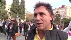 Protest against proposal for Albania to take some of Syria's chemical weapons News Clip