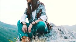 At the top of the mountain Stock Footage