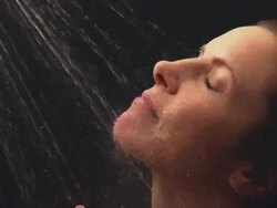 CU Shot of Woman showering Stock Footage