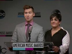 SPEECH - Lance Bass announces where real time coverage for the show will be available at the 2013 American Music Awards Nominations Press Conference Stock Footage