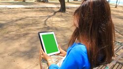 Green Screen with beautiful asian girl Stock Footage