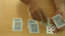 Dealing cards on table Stock Footage