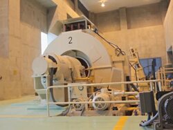 Dolly:Electricity generator in power plant. Stock Footage