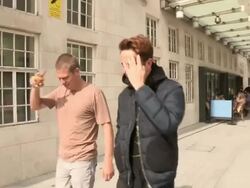 INTERVIEW - Nick Grimshaw at Celebrity Sightings Stock Footage