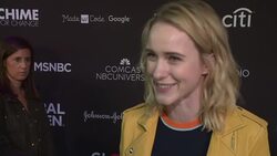 INTERVIEW - Rachel Brosnahan at 2016 Global Citizen Festival In Central Park To End Extreme Poverty By 2030 Stock Footage