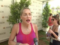 INTERVIEW: Sharon Stone at 23rd Annual 'A Time For Heroes' Celebrity Picnic Benefiting The Elizabeth Glaser Pediatric AIDS Foundation  Stock Footage