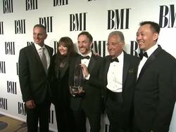 Mychael Danna, Doreen Ringer-Ross, Del Bryant at Composer Mychael Danna Receives BMI's Richard Kirk Award At The BMI Film & Television Awards Stock Footage