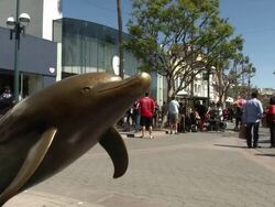 Dolphin statue on Santa Monica boulevard News Clip