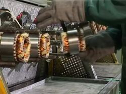 Man operating industrial machine Stock Footage