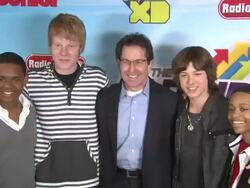 Doc Shaw, Adam Hicks, Gary Marsh, Leo Howard and Tyrel Jackson Williams at Disney Channel's Worldwide Kids Upfront 2012-13 on 03/13/2012 in New York  Stock Footage