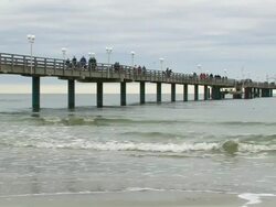 bridge near the beach + Audio Stock Footage