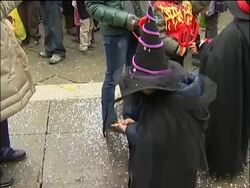 Colourful masks and costumes on first day of Venice carnival; Rome rival News Clip