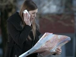 HD: Worried Businesswoman Lost In The City Stock Footage