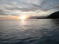 Sunset from a boat Stock Footage