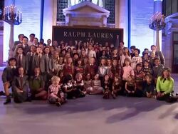 David Lauren and Matilda performers at Ralph Lauren FA14 Kids Fashion Show at New York Public Library on May 19, 2014 in New York City Stock Footage