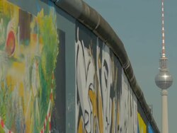 Berlin Wall, Grafitti, Murals, ZO Stock Footage