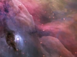 View of the Hubble Telescope orbiting Earth Stock Footage