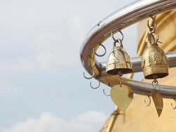 Bell was hung in the statue. Stock Footage