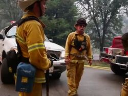 Rim Fire Burns Near Yosemite National Park Stock Footage