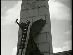 B/W tilt down of Missouri Monument (Civil War) / Vicksburg, Mississippi / NO SOUND Stock Footage