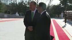 Turkish PM Erdogan given reception at presidential palace News Clip