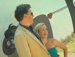 Craig Ferguson, Angela Kinsey at the 'Winnie The Pooh' Honey-Colored-Carpet Premiere at Burbank CA. (Footage by WireImage Video/Getty Images Entertainment Video) Stock Footage