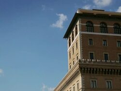 Palazzo Barbo detail in Piazza Venezia in Rome Stock Footage