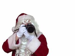 Santa Claus With Camera Stock Footage