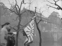 Emperor Hirohito reviews troops Stock Footage