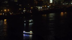 Pleasure boats at night on the River Nile News Clip