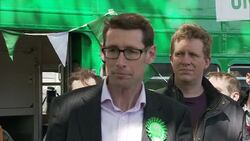 General Election 2015 - Green Party Launch Battle Bus In Bristol News Clip