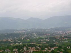 WS AERIAL View over town, Biarritz / Aquitaine, France Stock Footage