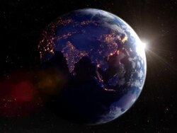 Earth's rotation loop with night side city lights Stock Footage