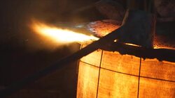 Working open-hearth furnace Stock Footage