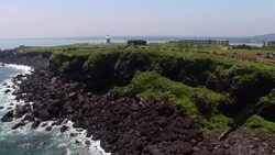 View of landscape of Seopjikoji(Famous place for its scene and drama set at Jeju island) Stock Footage