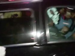 Jay Z & Beyonce arrive with Rihanna at Rihanna Hal Stock Footage