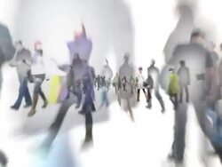 INFINITE CROWD COMING/GOING - ENDLESS WHITE SPACE: SERIES_CROWD_M8 (loopable) Stock Footage