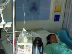 Dropper working at hospital Stock Footage