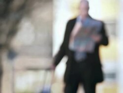 HD: Nervous Businessman With A Map Stock Footage