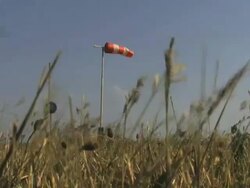 Wind sock blowing in airfield, London, UK Stock Footage