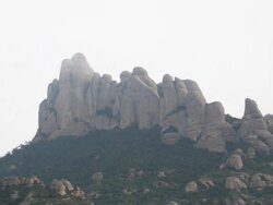 Montserrat mountain Stock Footage