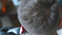 brutal barber clipper mows bearded hipster Stock Footage