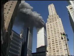 September 11th attack on the World Trade Center Stock Footage