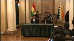 Bolivian President Morales meets Peruvian president-elect Humala News Clip